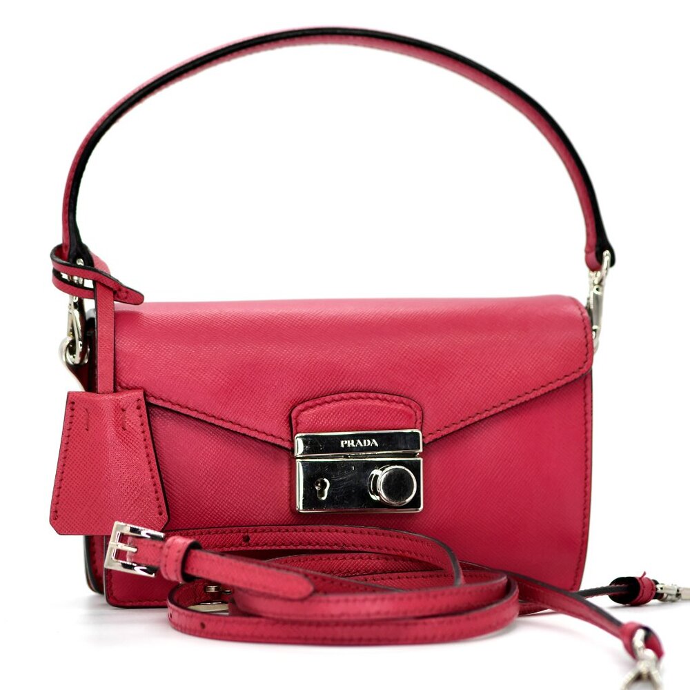 PRADA Pink Mini Saffiano Lux Sound Bag